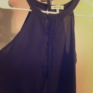 Monteau black tank with lacy pattern! WORN ONCE